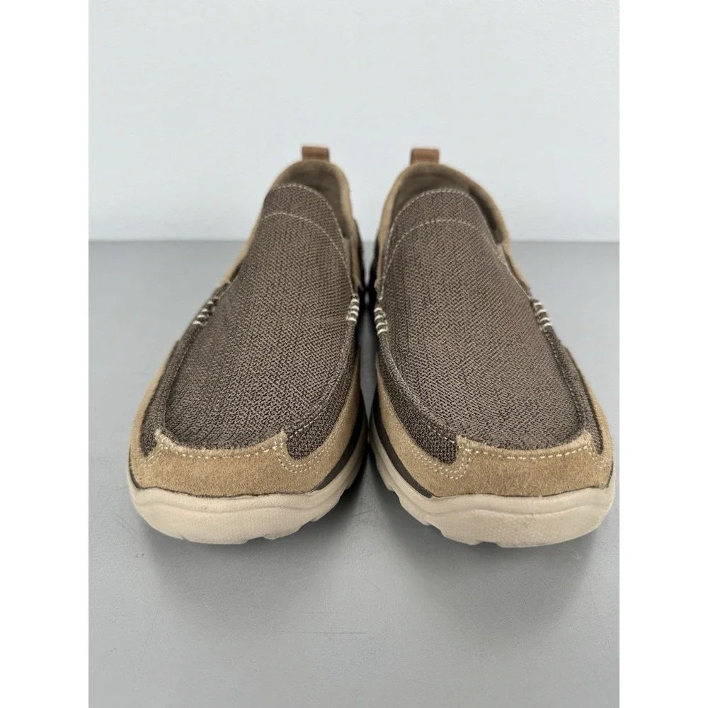 Skechers Brown Leather Casual Slip-on Loafer Boat Shoes Mens 11.5 Relaxed Fit